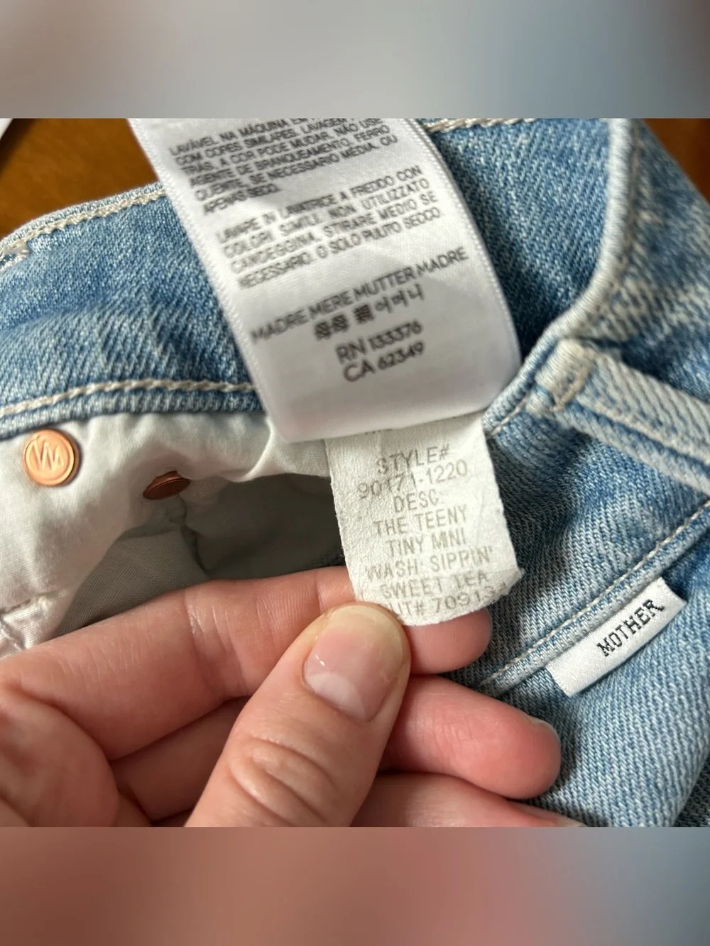 MOTHER The Teeny Tiny Mini Skirt in Sippin' Sweet Tea Size 24